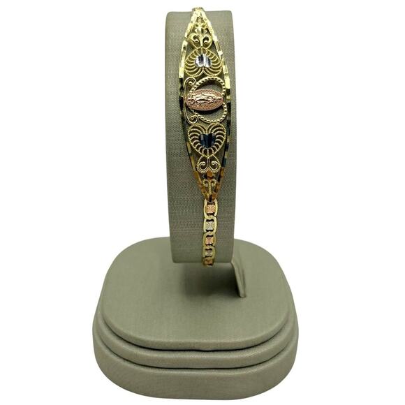 14K Tri-Tone Mary Valentino Link Bracelet (11591) - Picture 1 of 6